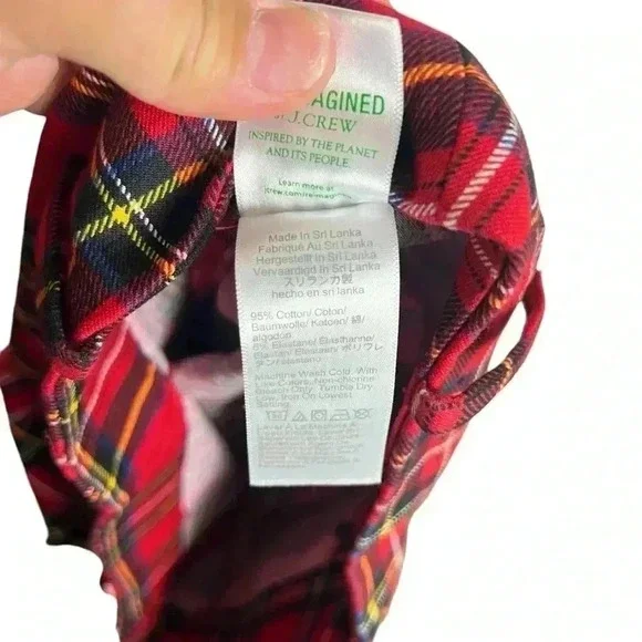 J.Crew Winnie Red Plaid Tartan Pant Skinny Ankle Length Side Zip | Womens Size 8 - Picture 6 of 6